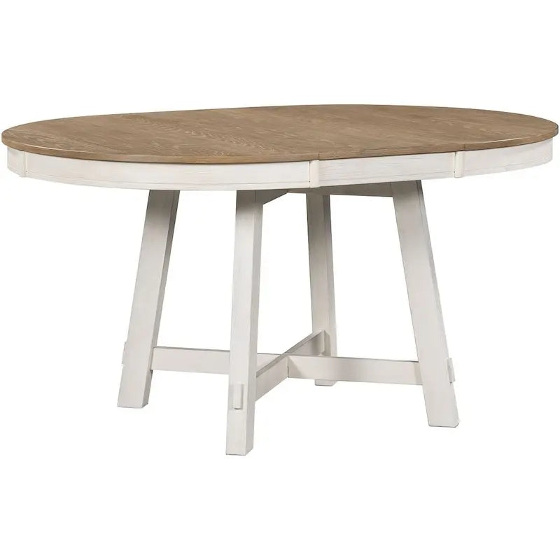 Ensemble de salle à manger 5 pièces style campagnard avec 4 chaises, extensible