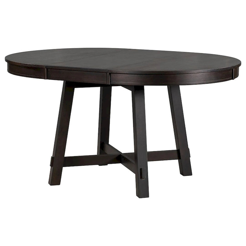 Ensemble de salle à manger 5 pièces style campagnard avec 4 chaises, extensible