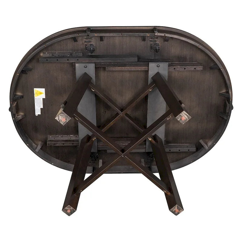Ensemble de salle à manger 5 pièces style campagnard avec 4 chaises, extensible
