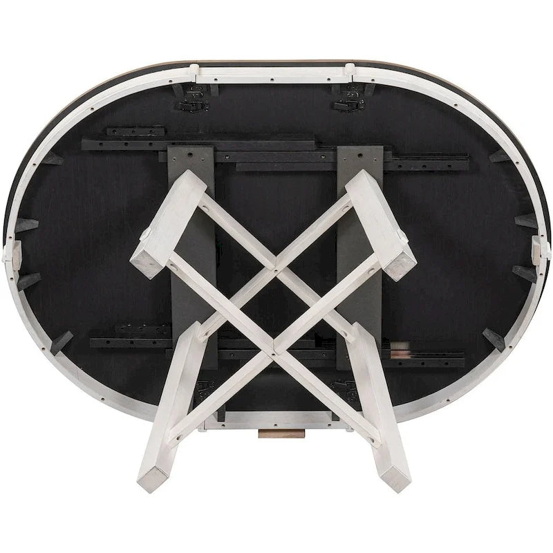Ensemble de salle à manger 5 pièces style campagnard avec 4 chaises, extensible