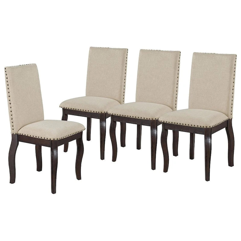 Ensemble de salle à manger 5 pièces style campagnard avec 4 chaises, extensible