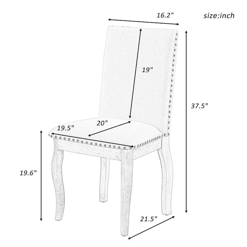 Ensemble de salle à manger 5 pièces style campagnard avec 4 chaises, extensible