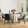 Glitzhome Lot de 2 ou 4 chaises de salle à manger modernes en similicuir et tissu mélangé avec pieds en métal