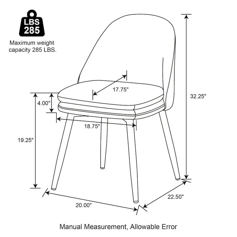 Glitzhome Lot de 2 ou 4 chaises de salle à manger modernes en similicuir et tissu mélangé avec pieds en métal
