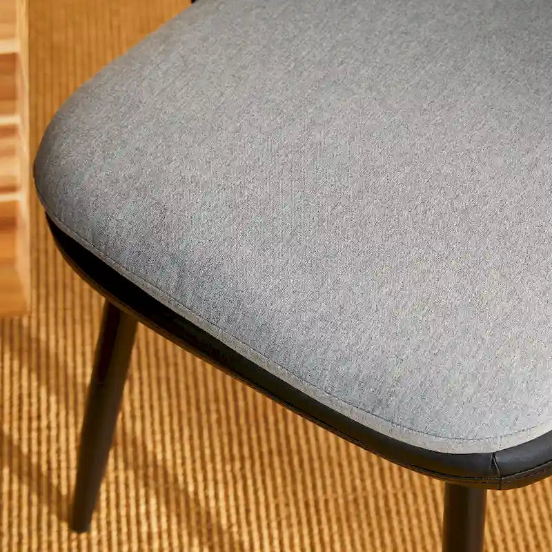 Glitzhome Lot de 2 ou 4 chaises de salle à manger modernes en similicuir et tissu mélangé avec pieds en métal