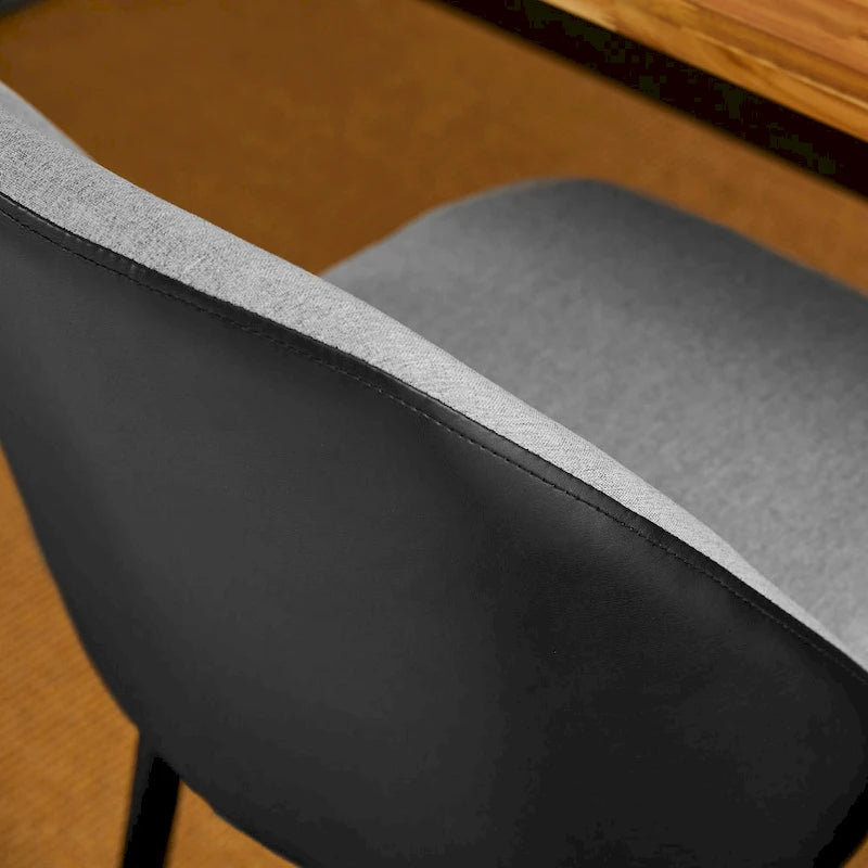 Glitzhome Lot de 2 ou 4 chaises de salle à manger modernes en similicuir et tissu mélangé avec pieds en métal