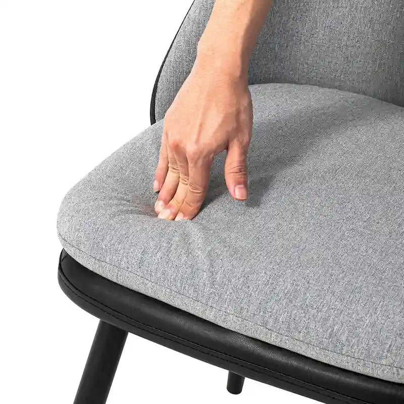 Glitzhome Lot de 2 ou 4 chaises de salle à manger modernes en similicuir et tissu mélangé avec pieds en métal
