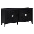 Portes de buffet rétro avec rainure circulaire Poignée de porte ronde en métal - 60L x 16P x 32H