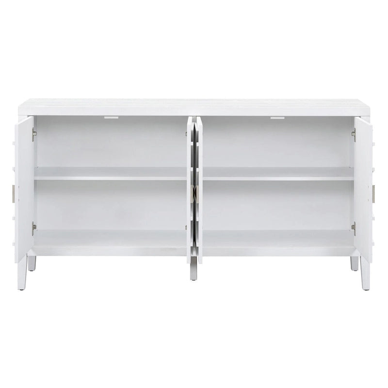 Portes de buffet rétro avec rainure circulaire Poignée de porte ronde en métal - 60L x 16P x 32H