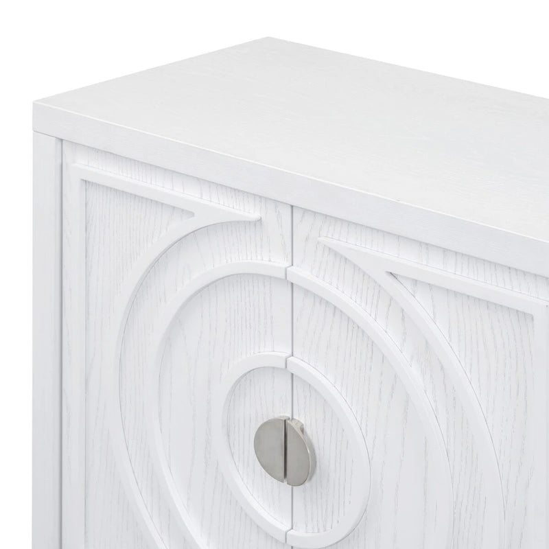 Portes de buffet rétro avec rainure circulaire Poignée de porte ronde en métal - 60L x 16P x 32H