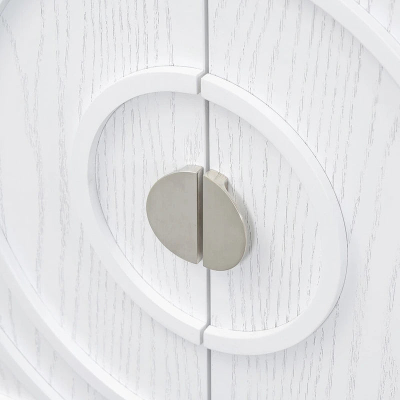 Portes de buffet rétro avec rainure circulaire Poignée de porte ronde en métal - 60L x 16P x 32H