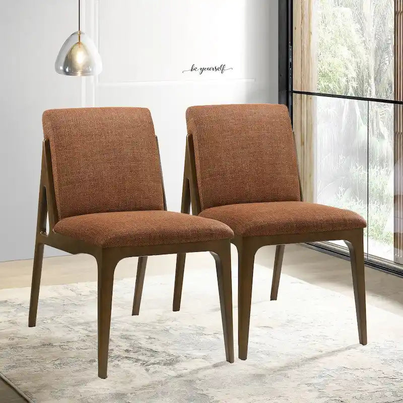 Chaise de salle à manger moderne de luxe en bois massif Omaha (lot de 2)