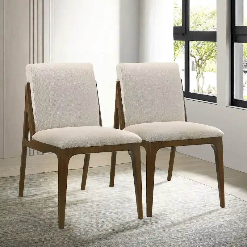 Chaise de salle à manger moderne de luxe en bois massif Omaha (lot de 2)