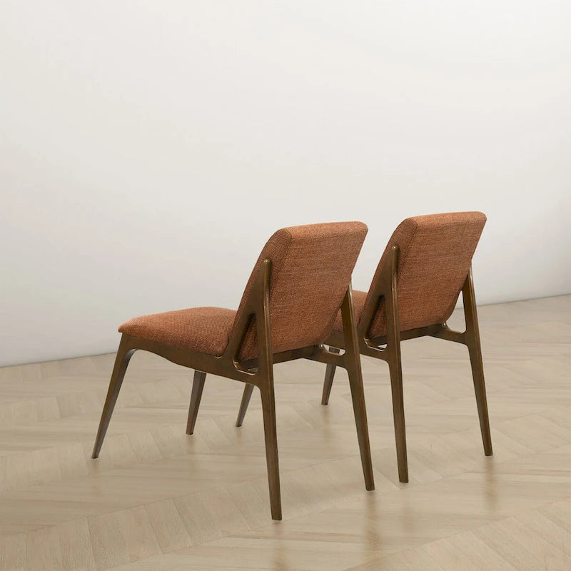 Chaise de salle à manger moderne de luxe en bois massif Omaha (lot de 2)