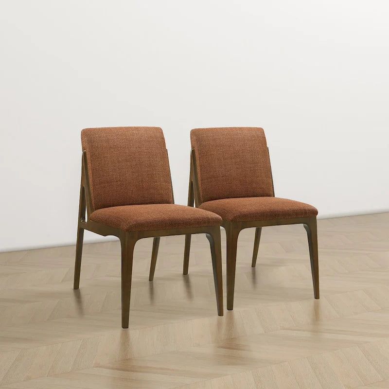 Chaise de salle à manger moderne de luxe en bois massif Omaha (lot de 2)