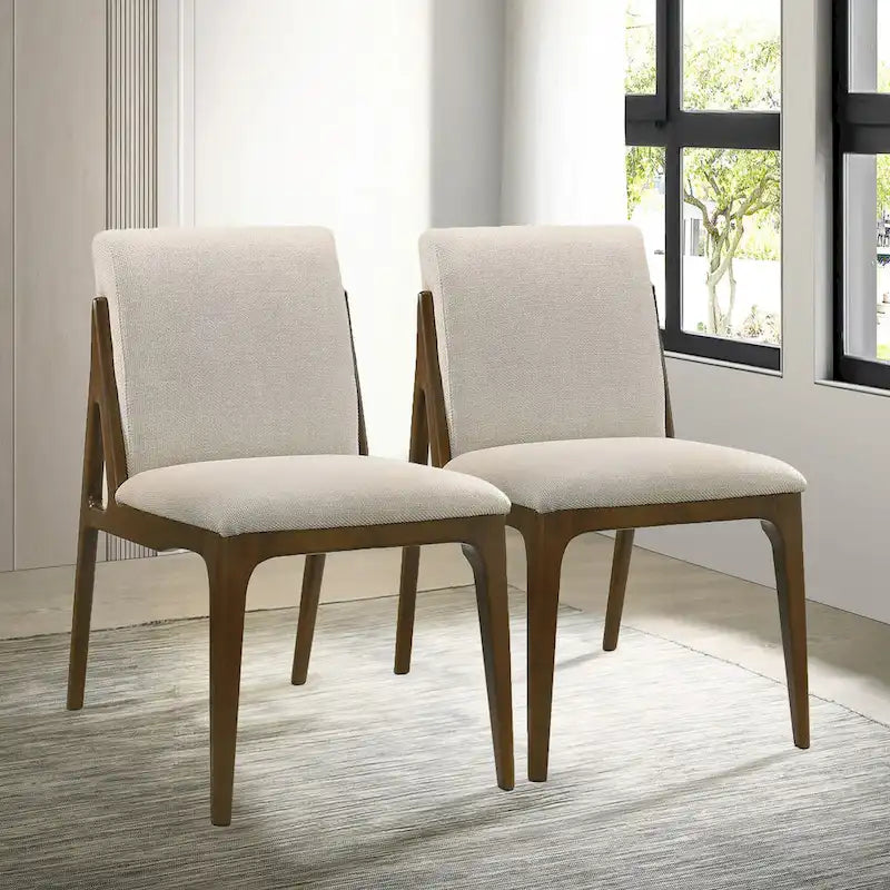 Chaise de salle à manger moderne de luxe en bois massif Omaha (lot de 2)