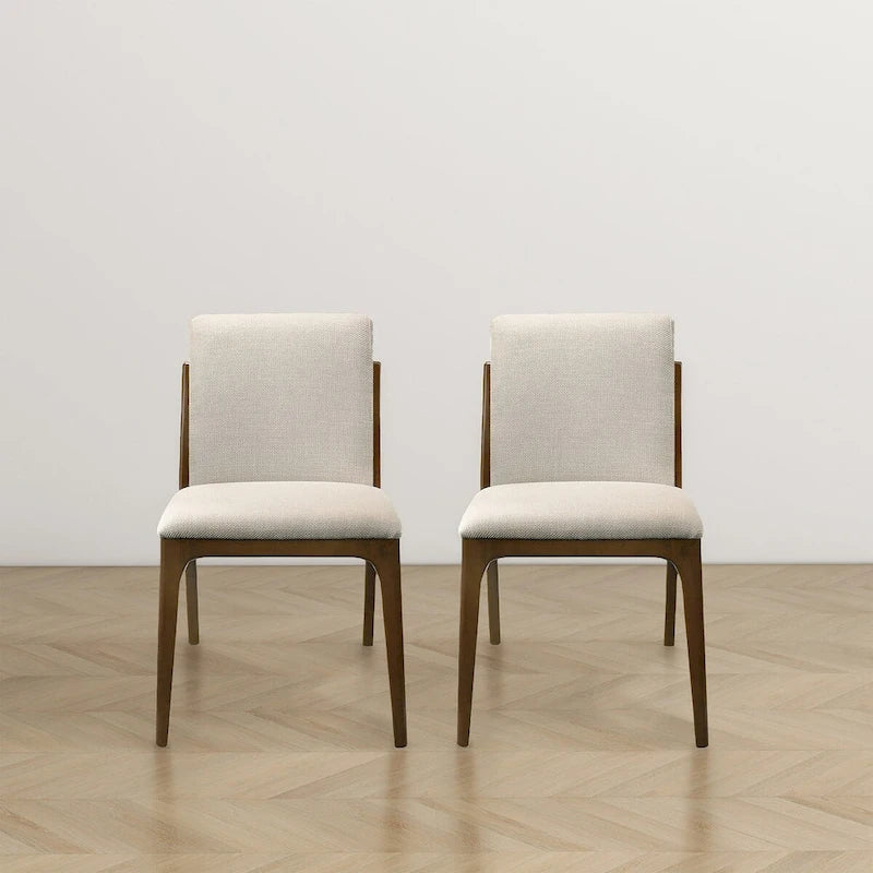 Chaise de salle à manger moderne de luxe en bois massif Omaha (lot de 2)