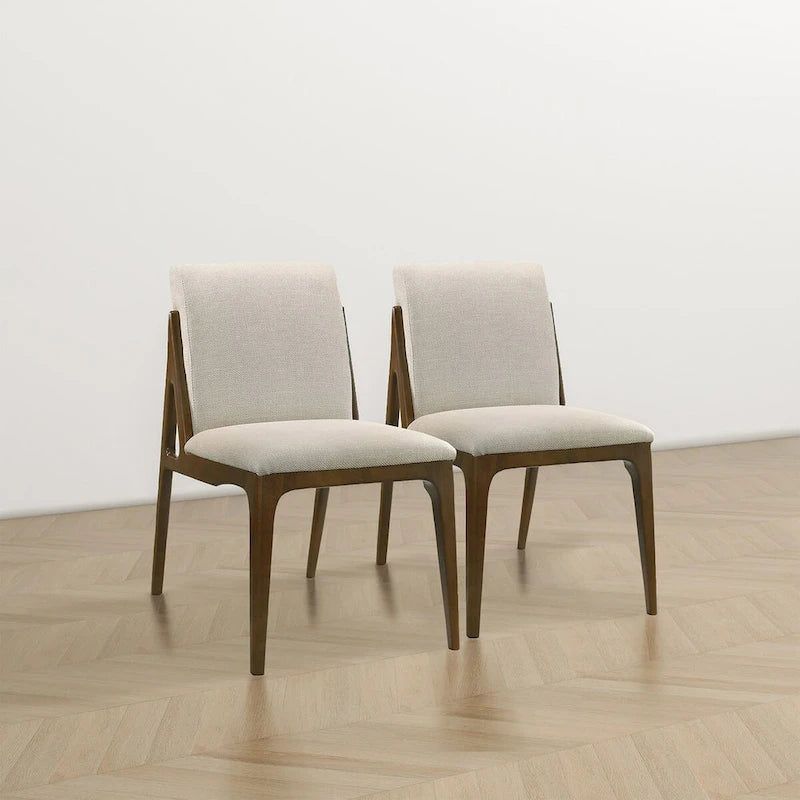 Chaise de salle à manger moderne de luxe en bois massif Omaha (lot de 2)