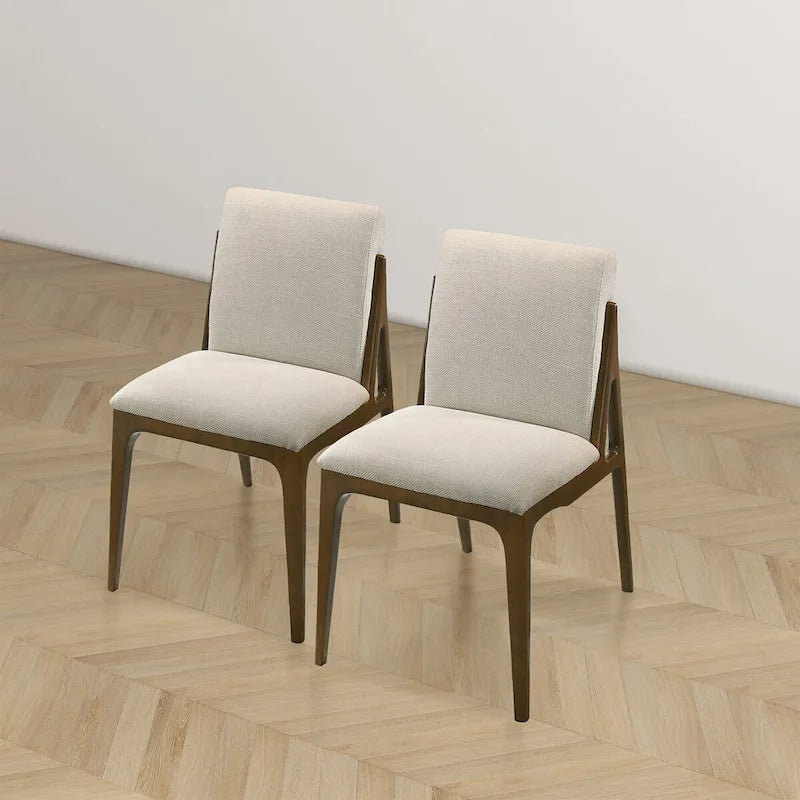 Chaise de salle à manger moderne de luxe en bois massif Omaha (lot de 2)