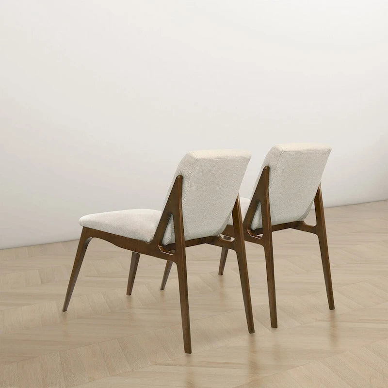 Chaise de salle à manger moderne de luxe en bois massif Omaha (lot de 2)