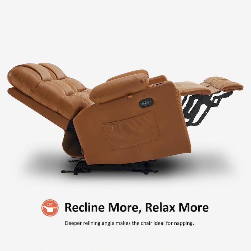 MCombo Causeuse inclinable électrique, Canapé inclinable électrique avec chauffage et vibrations, Ports USB, Porte-gobelets PR622