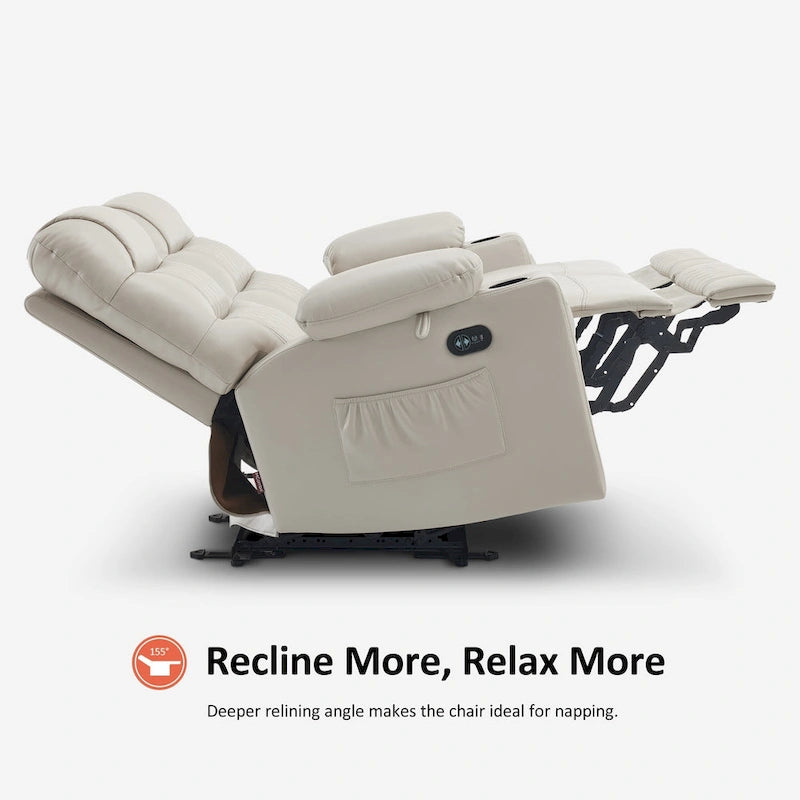 MCombo Causeuse inclinable électrique, Canapé inclinable électrique avec chauffage et vibrations, Ports USB, Porte-gobelets PR622
