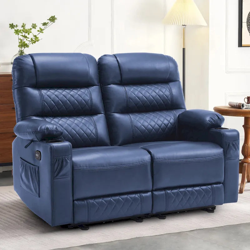 MCombo Causeuse inclinable électrique, Canapé inclinable électrique avec chauffage et vibrations, Ports USB, Porte-gobelets PR622