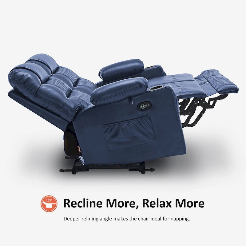 MCombo Causeuse inclinable électrique, Canapé inclinable électrique avec chauffage et vibrations, Ports USB, Porte-gobelets PR622