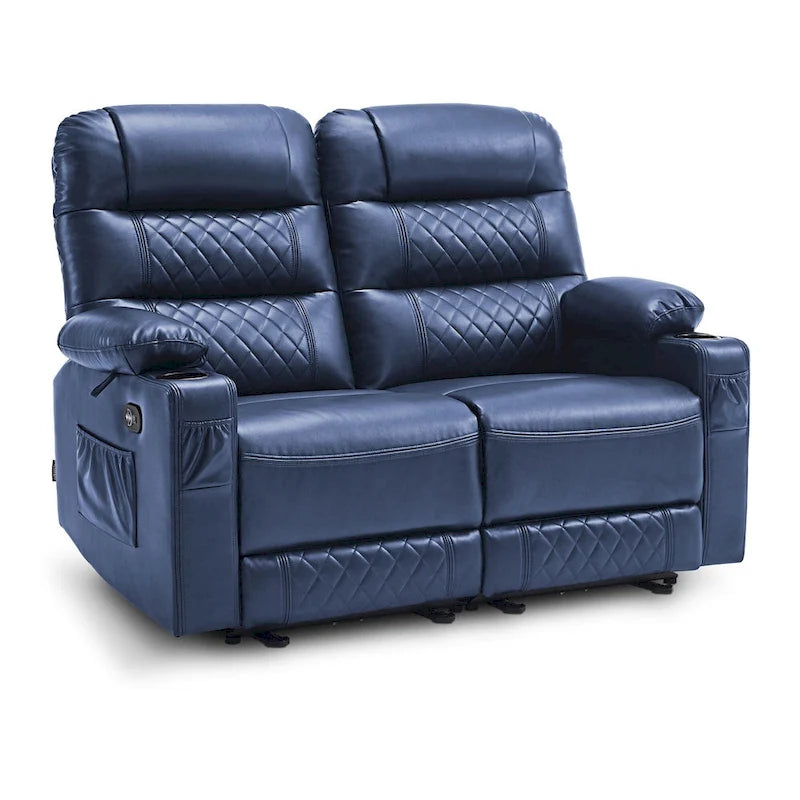 MCombo Causeuse inclinable électrique, Canapé inclinable électrique avec chauffage et vibrations, Ports USB, Porte-gobelets PR622