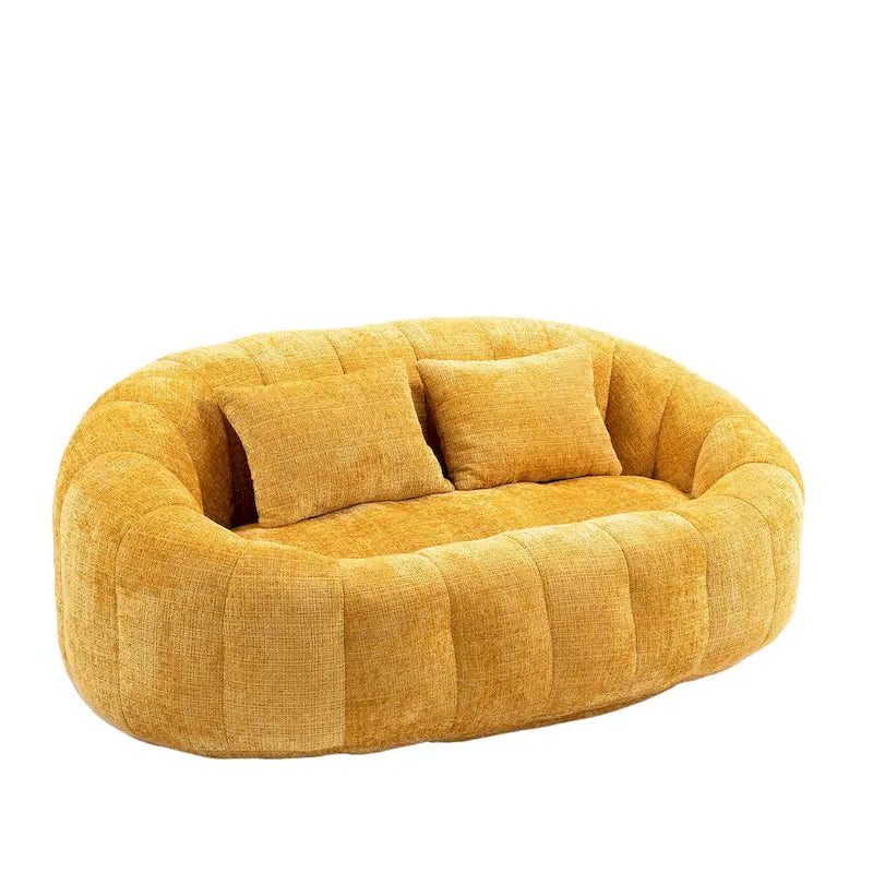 HOMEFUN Chenille, canapé-lit double pouf poire avec dossier haut, rembourré pour un confort durable