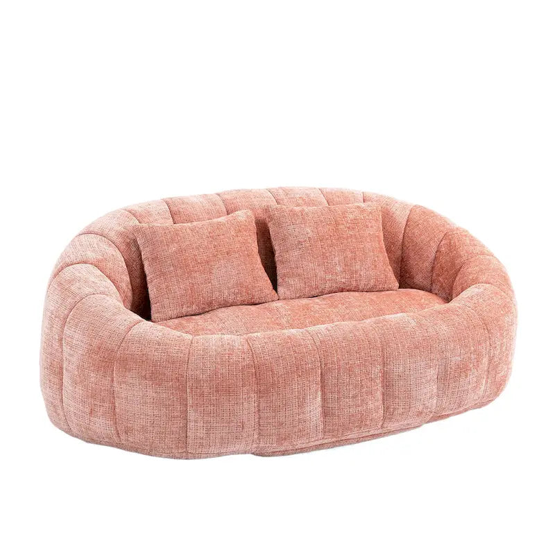 HOMEFUN Chenille, canapé-lit double pouf poire avec dossier haut, rembourré pour un confort durable