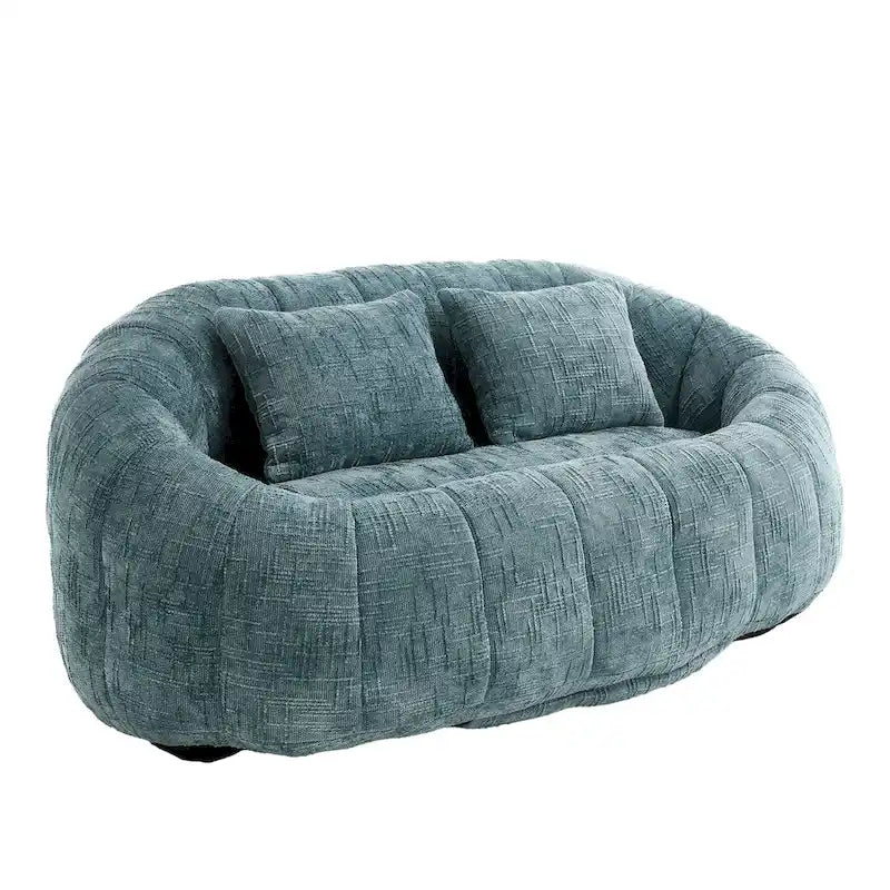 HOMEFUN Chenille, canapé-lit double pouf poire avec dossier haut, rembourré pour un confort durable