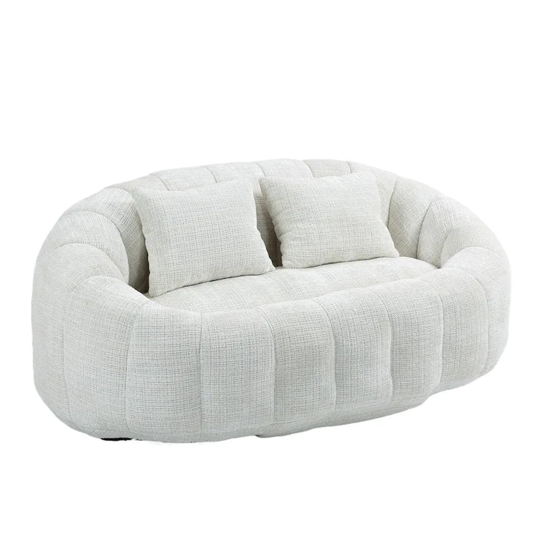 HOMEFUN Chenille, canapé-lit double pouf poire avec dossier haut, rembourré pour un confort durable