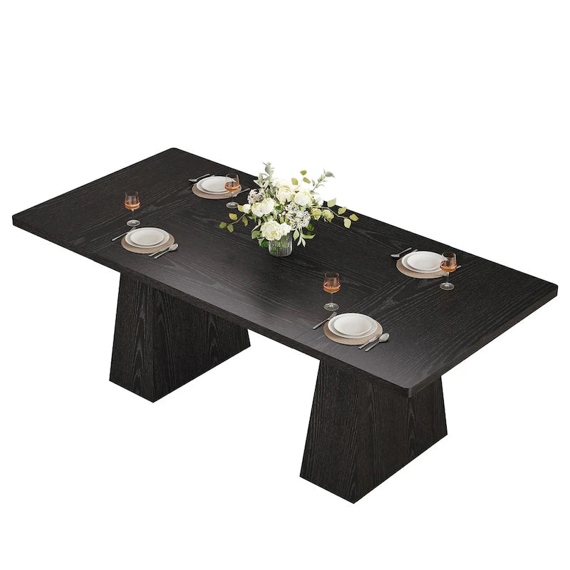 Table à manger de cuisine en bois de style rustique de 160 cm pour 4 à 6 personnes