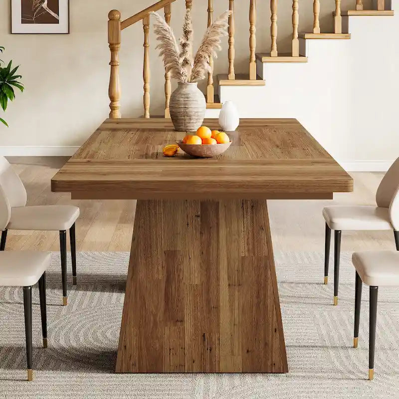 Table à manger de cuisine en bois de style rustique de 160 cm pour 4 à 6 personnes