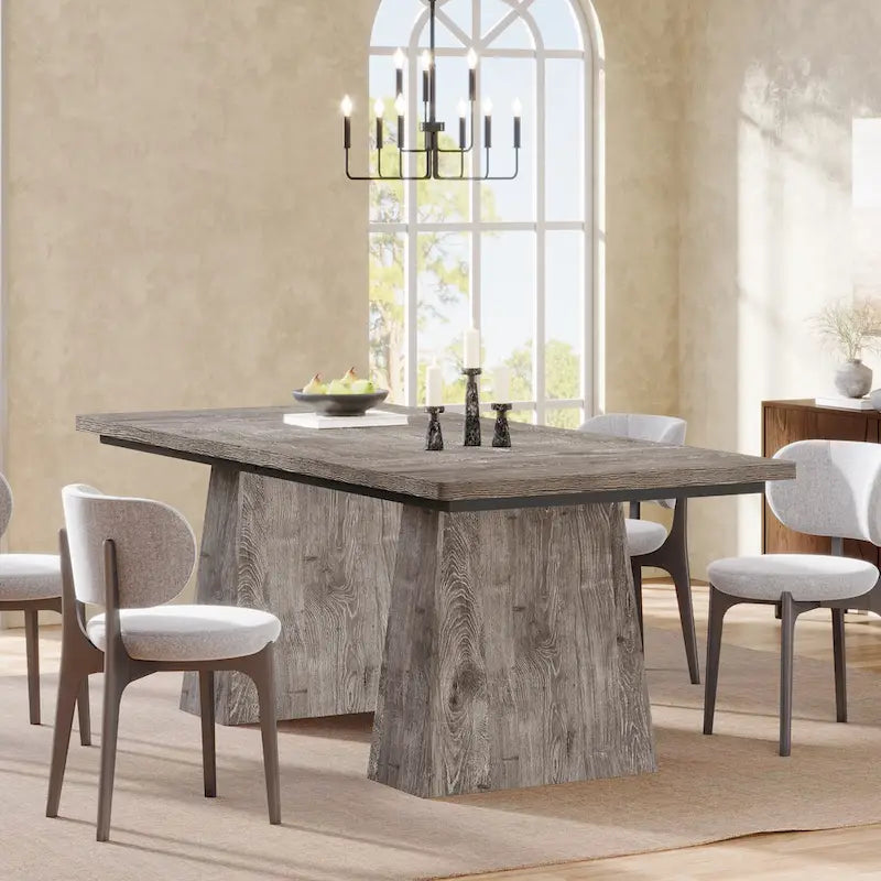 Table à manger de cuisine en bois de style rustique de 160 cm pour 4 à 6 personnes