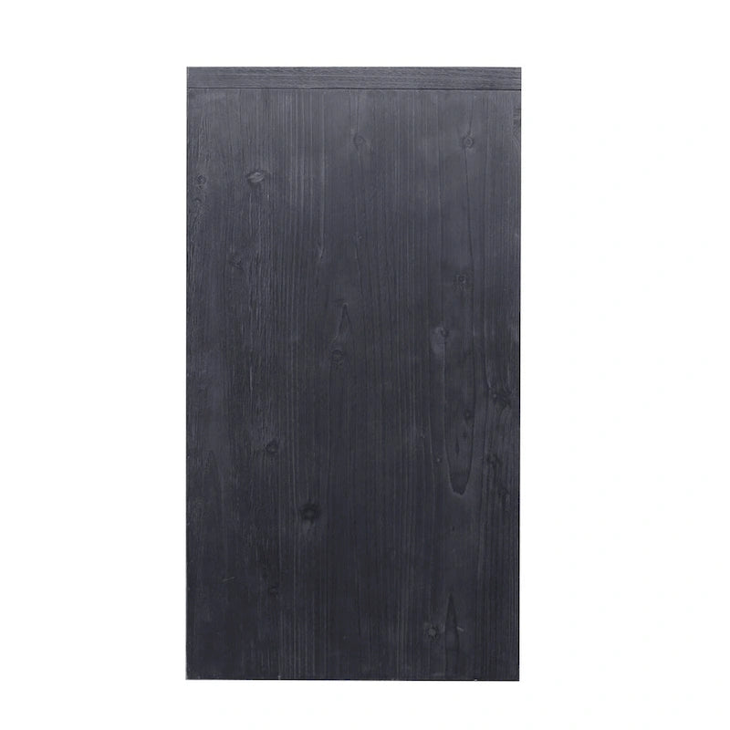 Buffet de salle à manger 60 po noir antique de style rustique, meuble de rangement avec 4 portes en bois