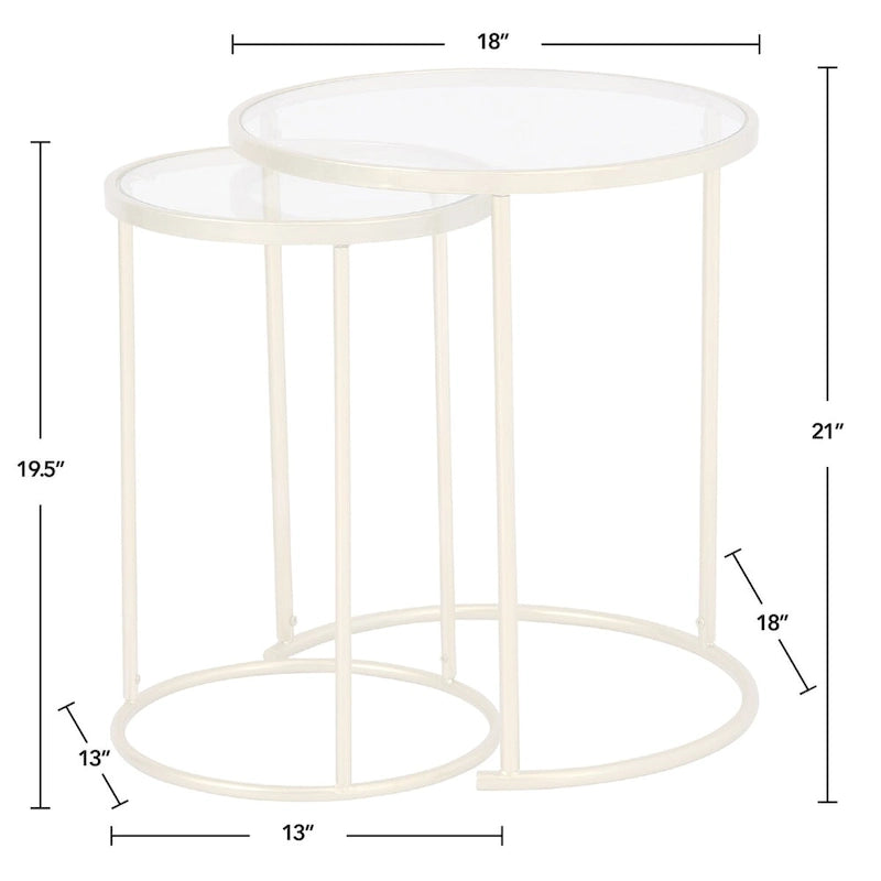 FirsTime & Co. Tables gigognes Stark dorées, lot de 2, fabrication artisanale américaine, doré, métal, 45,7 x 45,7 x 53,3 cm