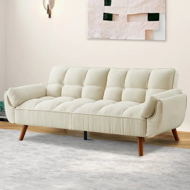 Canapé convertible futon avec oreillers, causeuse pliable pour salon