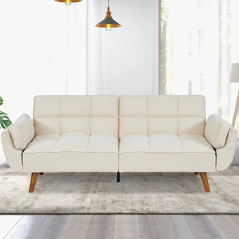 Canapé convertible futon avec oreillers, causeuse pliable pour salon