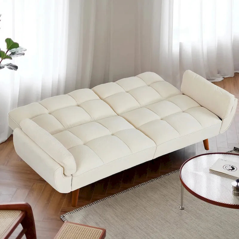 Canapé convertible futon avec oreillers, causeuse pliable pour salon