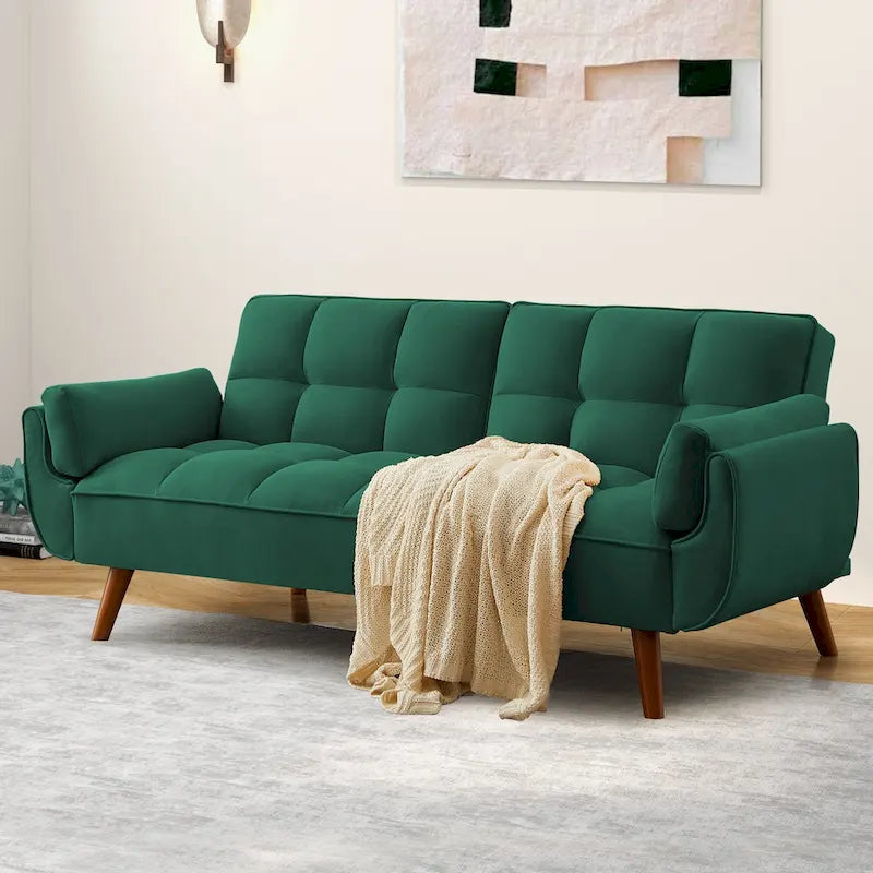 Canapé convertible futon avec oreillers, causeuse pliable pour salon