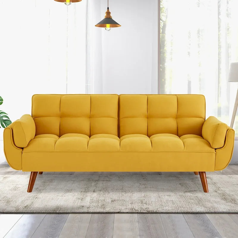 Canapé convertible futon avec oreillers, causeuse pliable pour salon