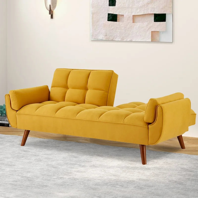 Canapé convertible futon avec oreillers, causeuse pliable pour salon