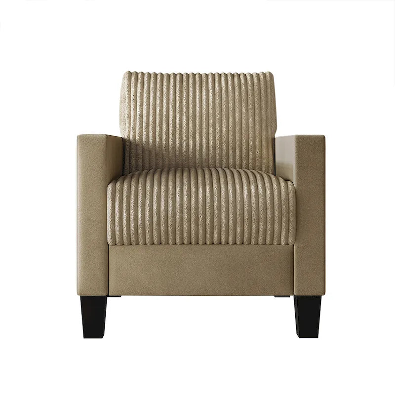 Ensemble de salon 3 pièces en velours côtelé, style moderne du milieu du siècle, par CraftPorch