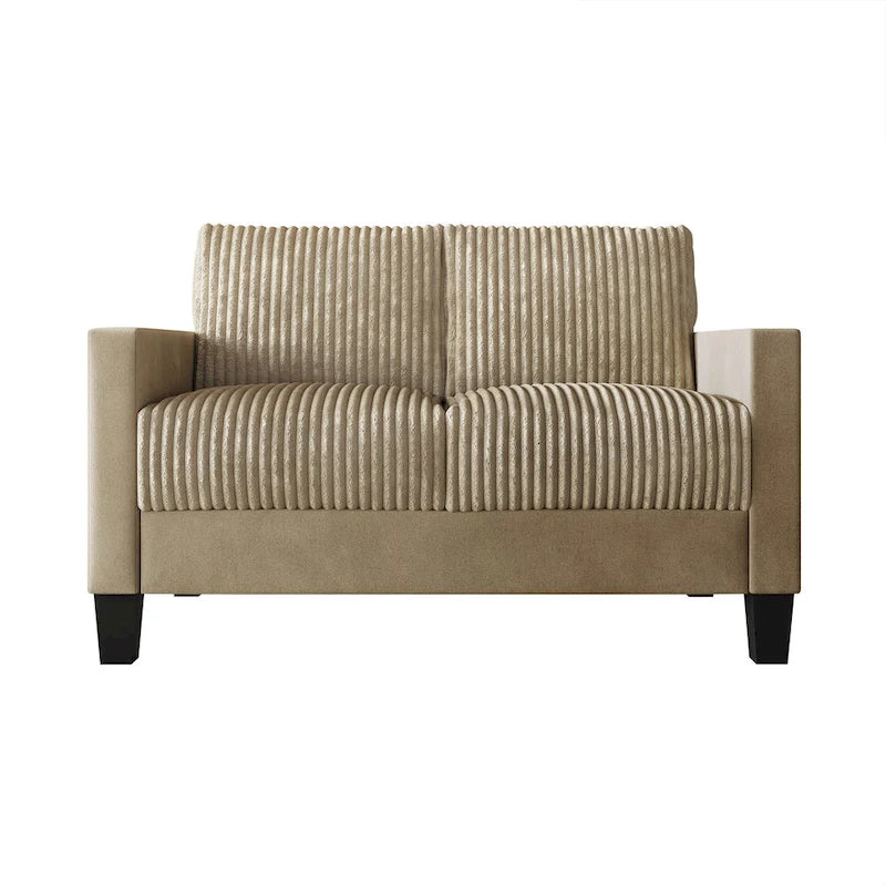 Ensemble de salon 3 pièces en velours côtelé, style moderne du milieu du siècle, par CraftPorch