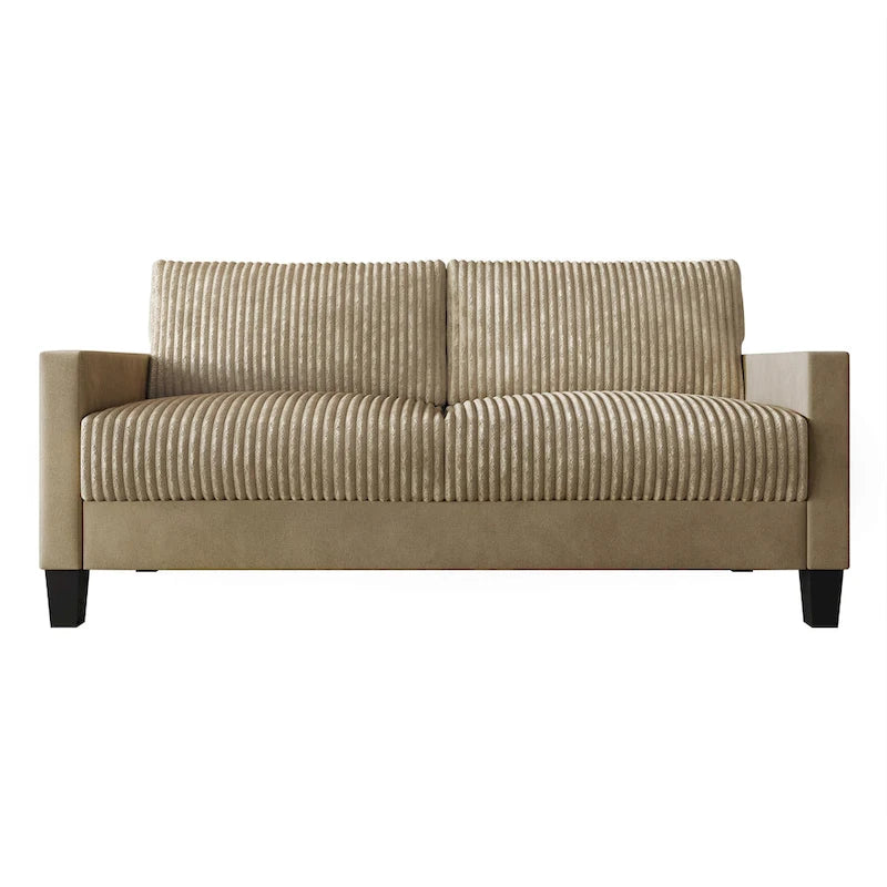 Ensemble de salon 3 pièces en velours côtelé, style moderne du milieu du siècle, par CraftPorch