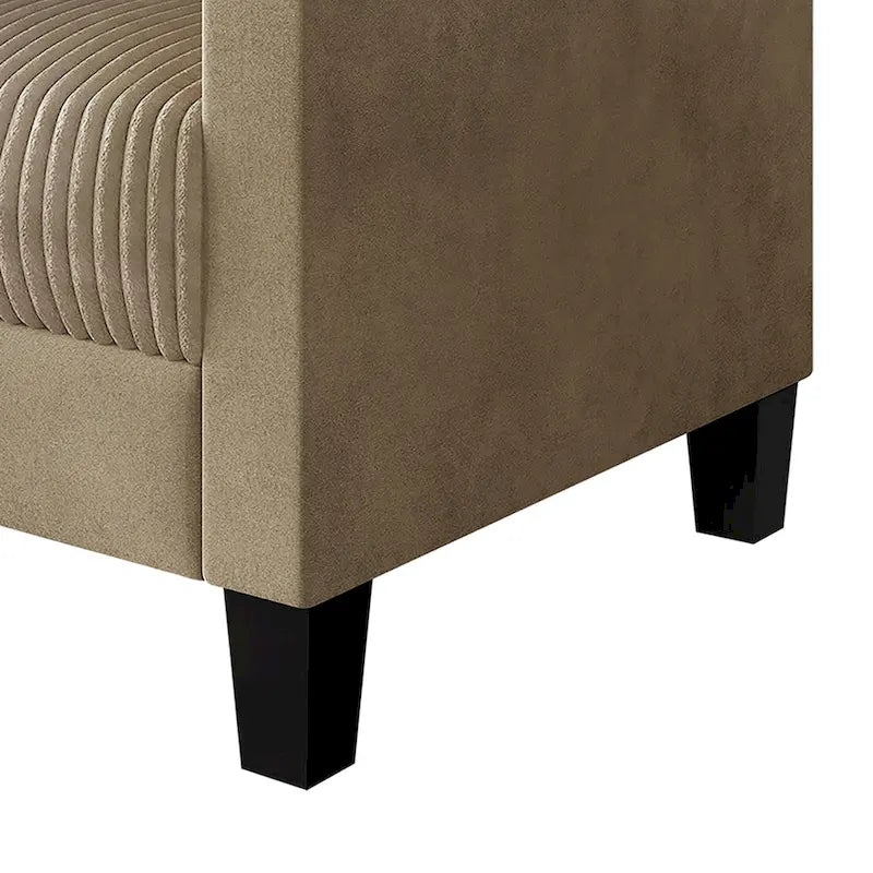 Ensemble de salon 3 pièces en velours côtelé, style moderne du milieu du siècle, par CraftPorch