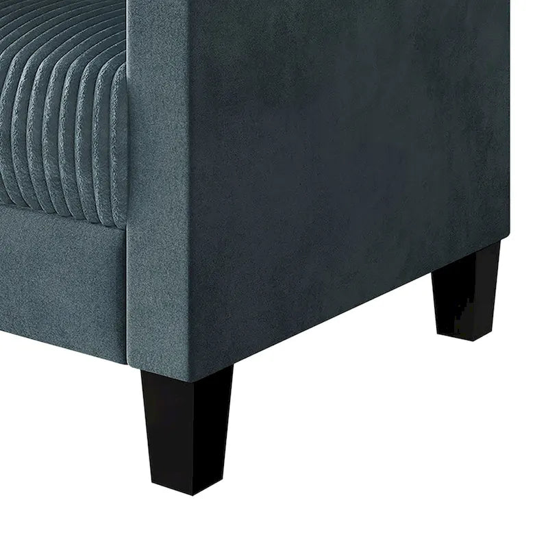 Ensemble de salon 3 pièces en velours côtelé, style moderne du milieu du siècle, par CraftPorch