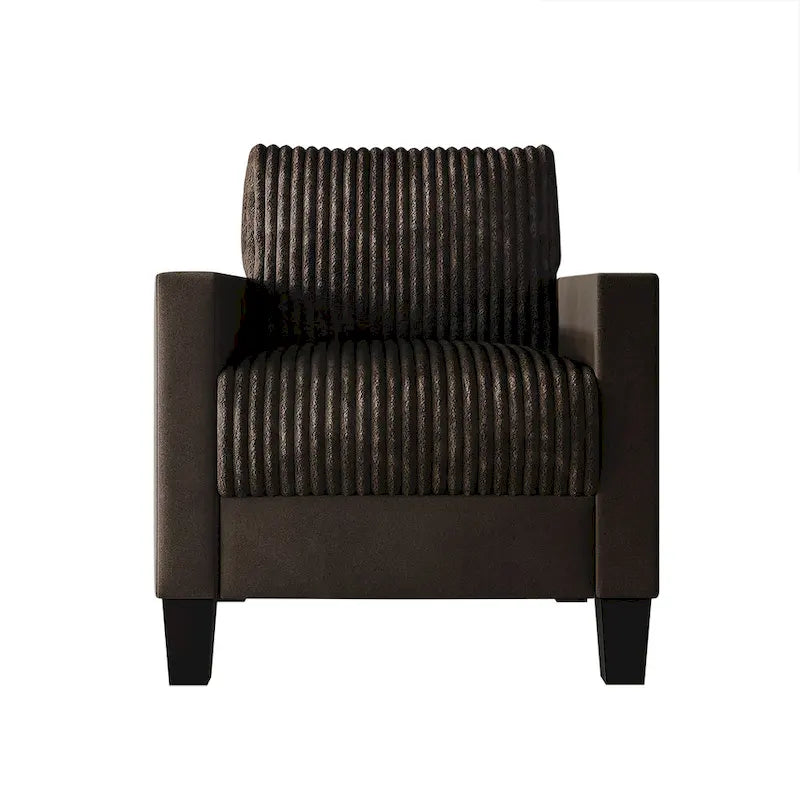 Ensemble de salon 3 pièces en velours côtelé, style moderne du milieu du siècle, par CraftPorch
